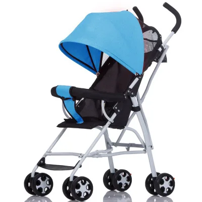 Легкий коляска детская коляска может сидеть и лежать складной коляски ультра-легкий Портативный на самолете Быстрая - Цвет: blue-only sit