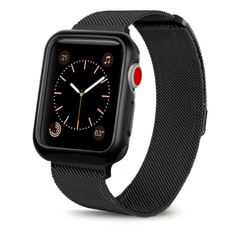 Чехол+ ремешок для Apple Watch 5 4 band 44 мм iWatch band 42 мм Миланская петля Apple watch 5 4 3 2 correa 38 мм 40 мм pulseira watchabnd