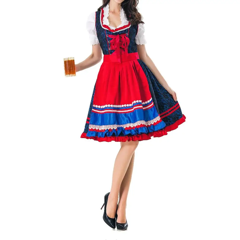 Женский костюм в стиле Октоберфеста ZACOO, костюм в баварском стиле, официантка, костюм на Хэллоуин, женская одежда