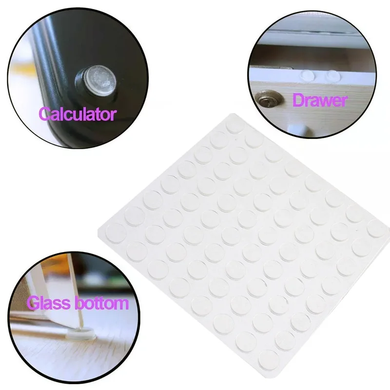 Nordic Rubber Bumper Damper Rubber Feet Pads Cylindrical EVA Silicone 64pcs Cupboard Transparent Furniture Legs Self Adhesive