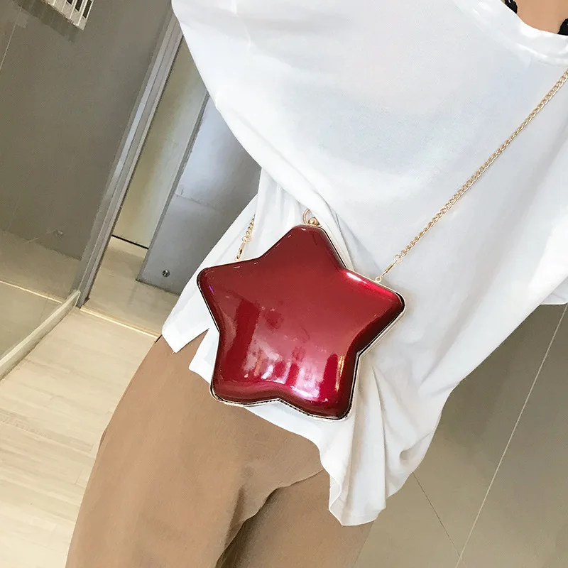 

Fashion Star Shape Clutch Bag Women Box Evening Handbags Female Chain Crossbody Bags Bolsa Feminina