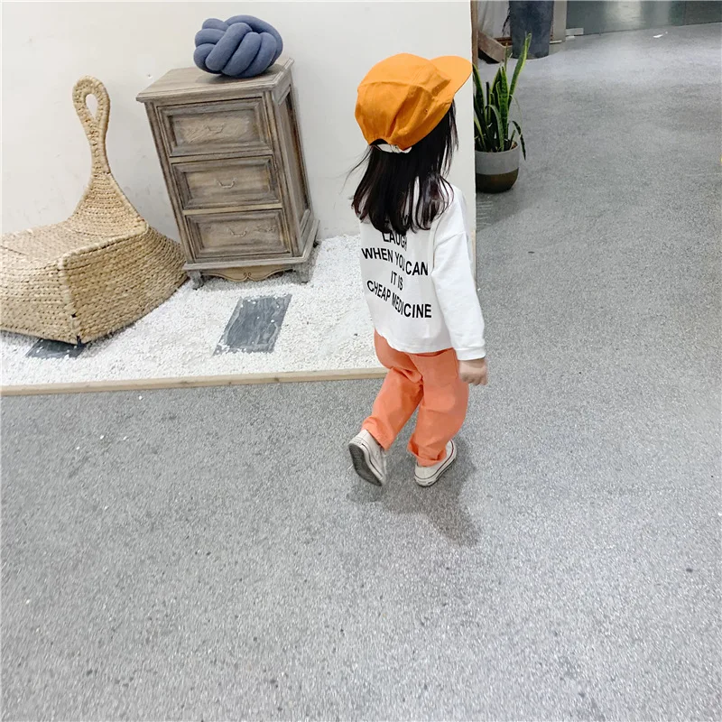 Осенняя детская одежда из чистого хлопка с длинными рукавами; милые ...