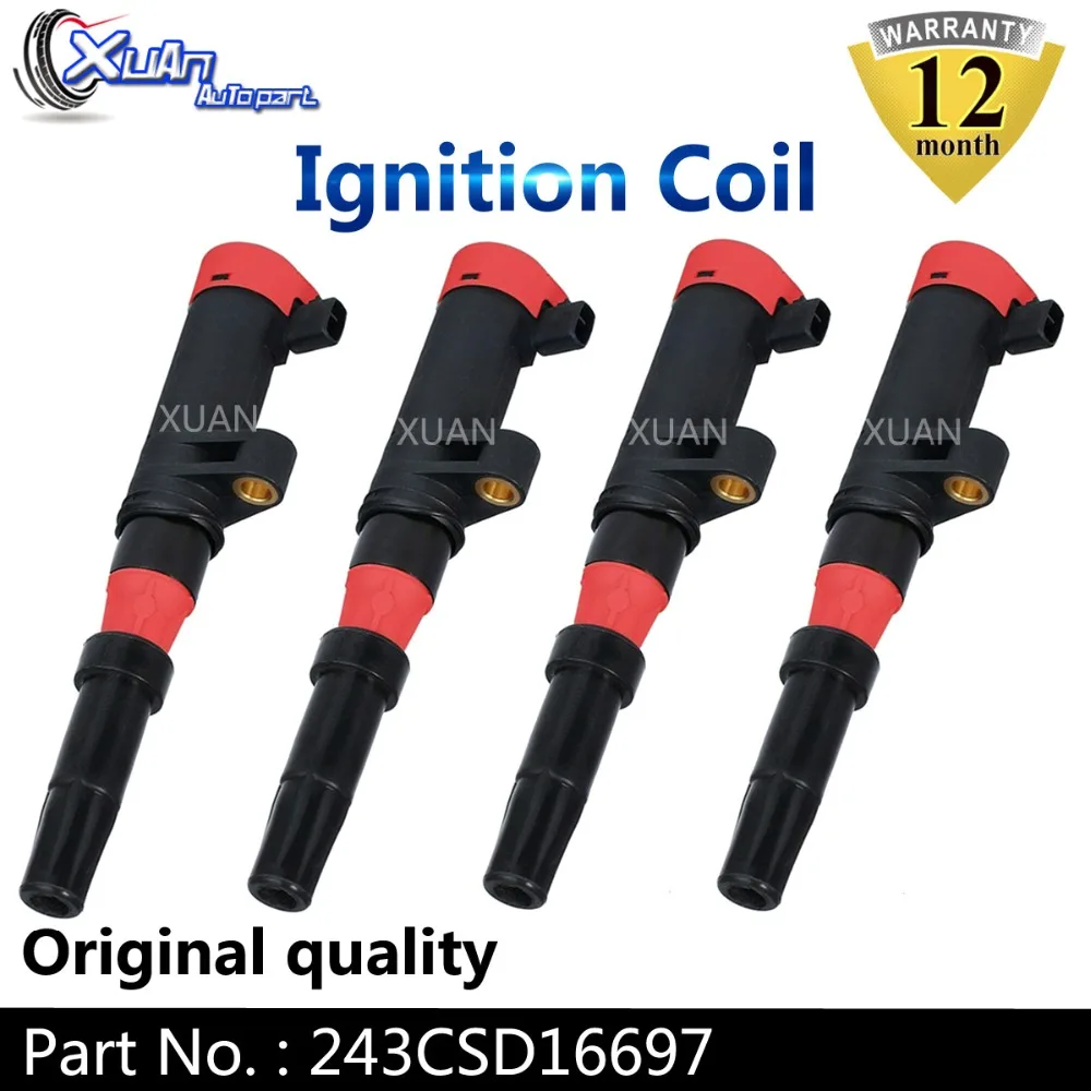 

XUAN High Performance Ignition Coil Kit 243CSD16697 For Renault Clio Laguna Megane Scenic F4P F4R K4J K4M car accessories