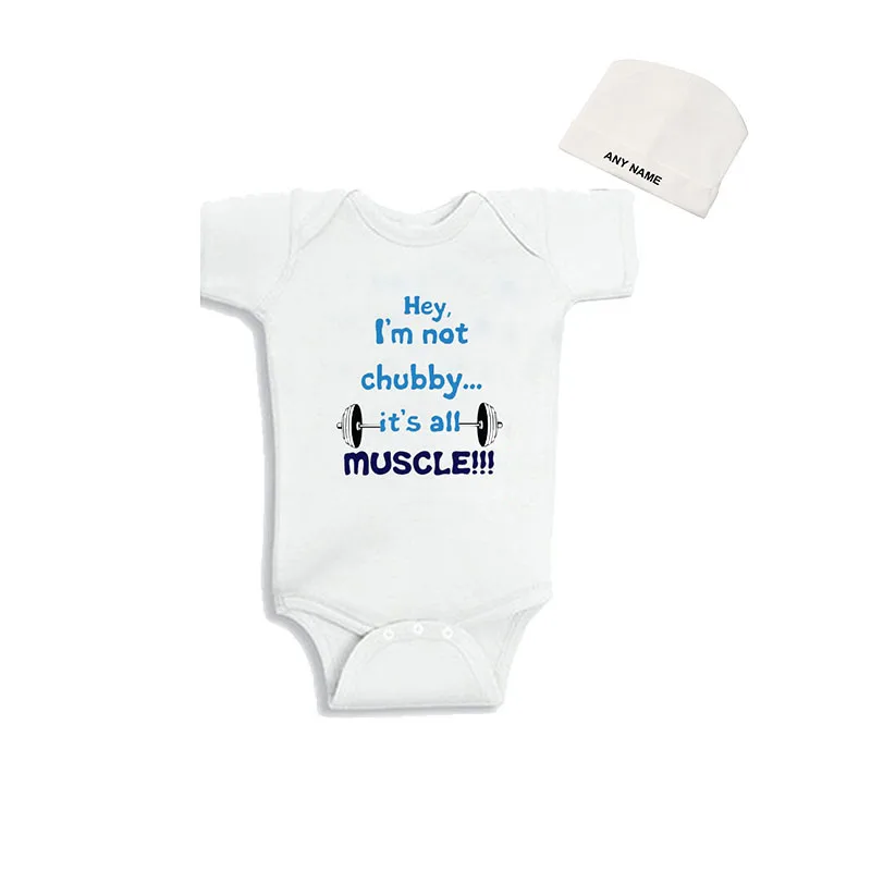 

Cubutomind Hey i am not chubby it is all muscle Print 2017 Funny Baby Girl Boy Clothes Newborn BodysuitInfant Clothingandcustomb