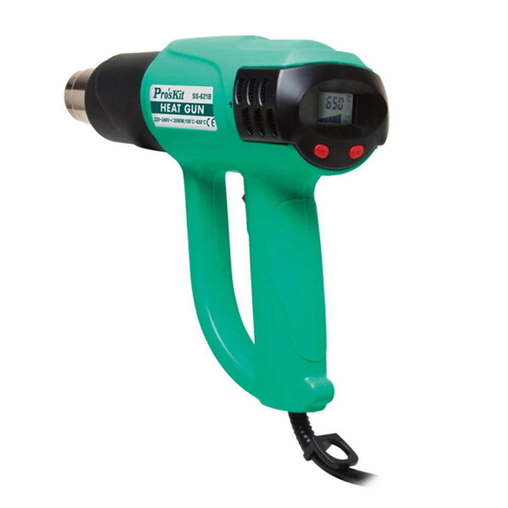 

Free Shipping ProsKit SS-621H Heat Gun with LCD Display Hot Air Welding Soldeing Gun 220V~240V,2000W Electrical Tools