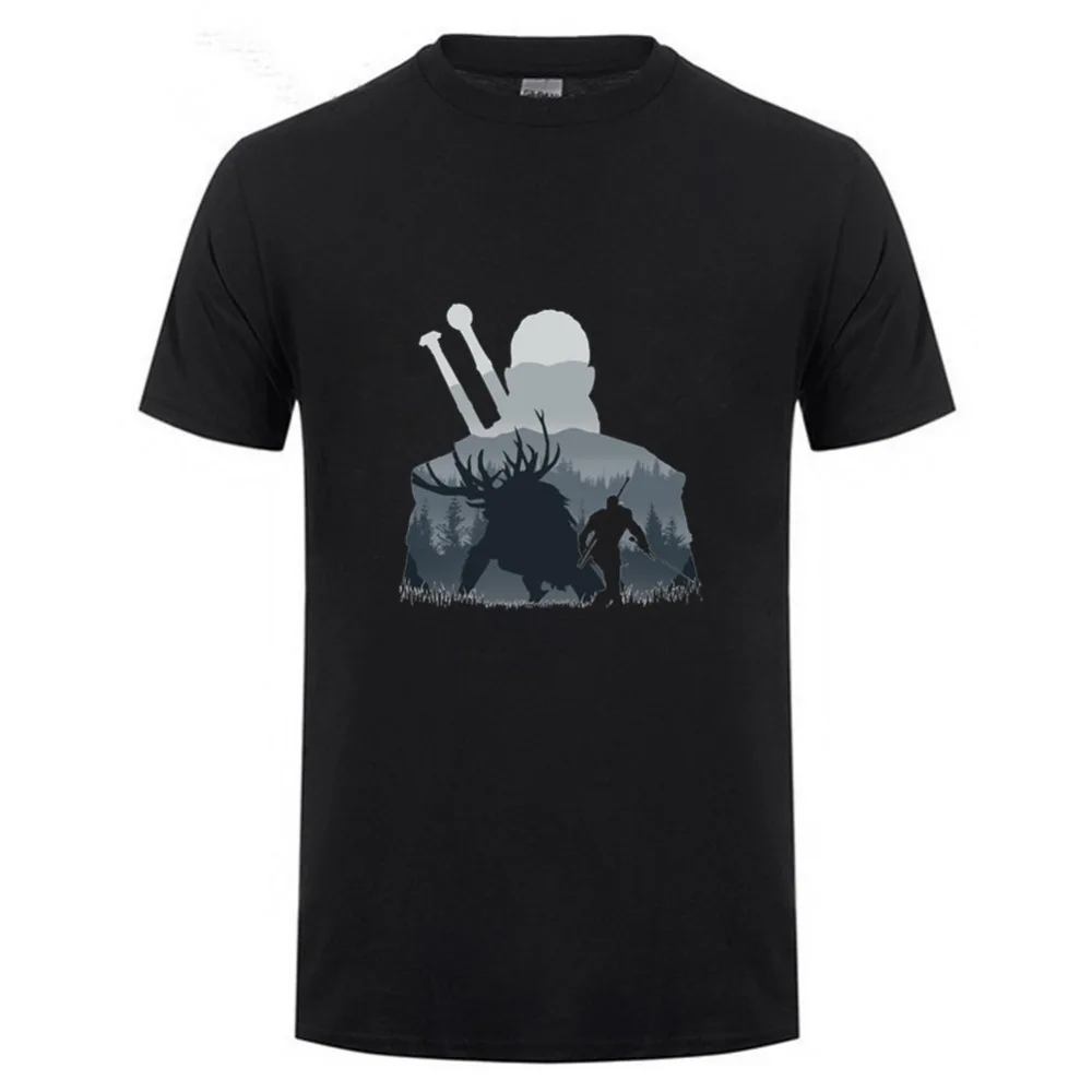 

2018 The Witcher 3 T Shirt Summer Men Cotton Short Sleeve the witcher t-shirt Geralt de Riv Men Clothing Tops