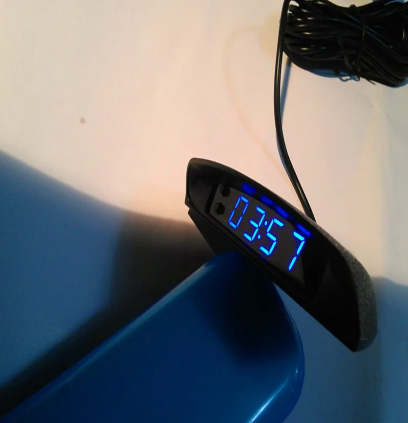 Интерьер температура вольтметр 3 в 1 Авто Цифровой светодиодный 12 В электронные часы для автомобиля