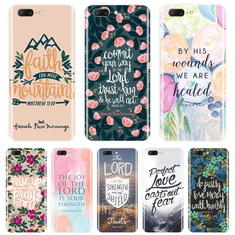 

TPU Soft Back Cover For One Plus 6 6T 5 5T 3 3T Bible Verse Quotes Flower Floral Phone Case Silicone For OnePlus 6 6T 5 5T 3 3T
