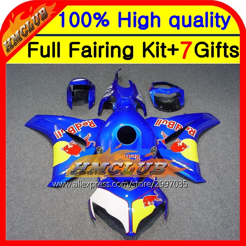 Сине-красный корпус для HONDA 08-11 CBR 1000RR 1000 RR 08 09 10 11 40HM91 CBR1000 CBR1000RR 2008 2009 2010 2011 желтый