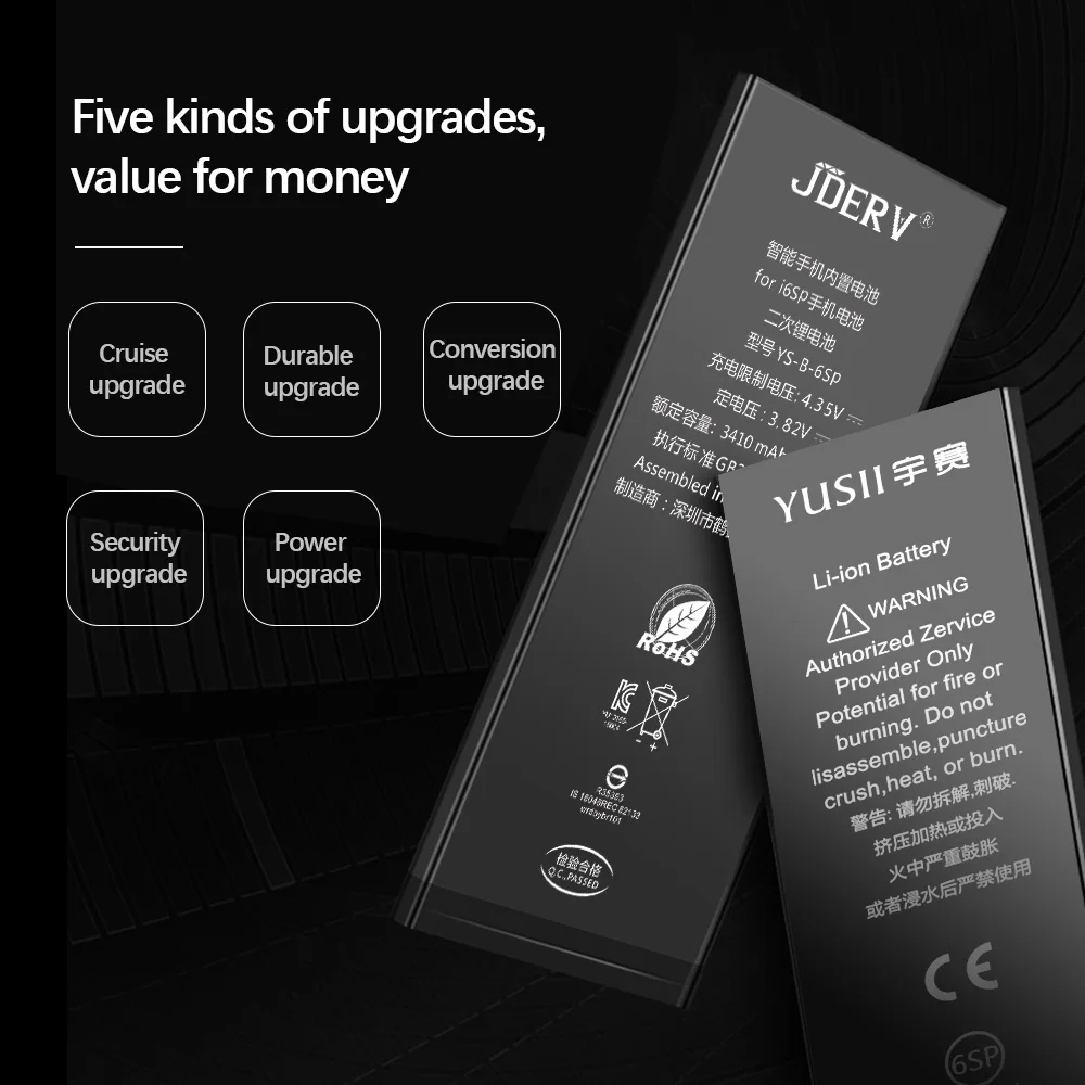 YUSII аккумулятор высокой емкости 3410 мАч для iPhone 6S Plus 6 S 6splus Сменный Apple
