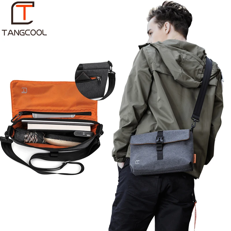 Tangcool Crossbody حقيبة الرجال أزياء الشارع أكسفورد حقيبة ساع العلامة التجارية خمر حقيبة كتف Preppy نمط حقيبة للمراهقين