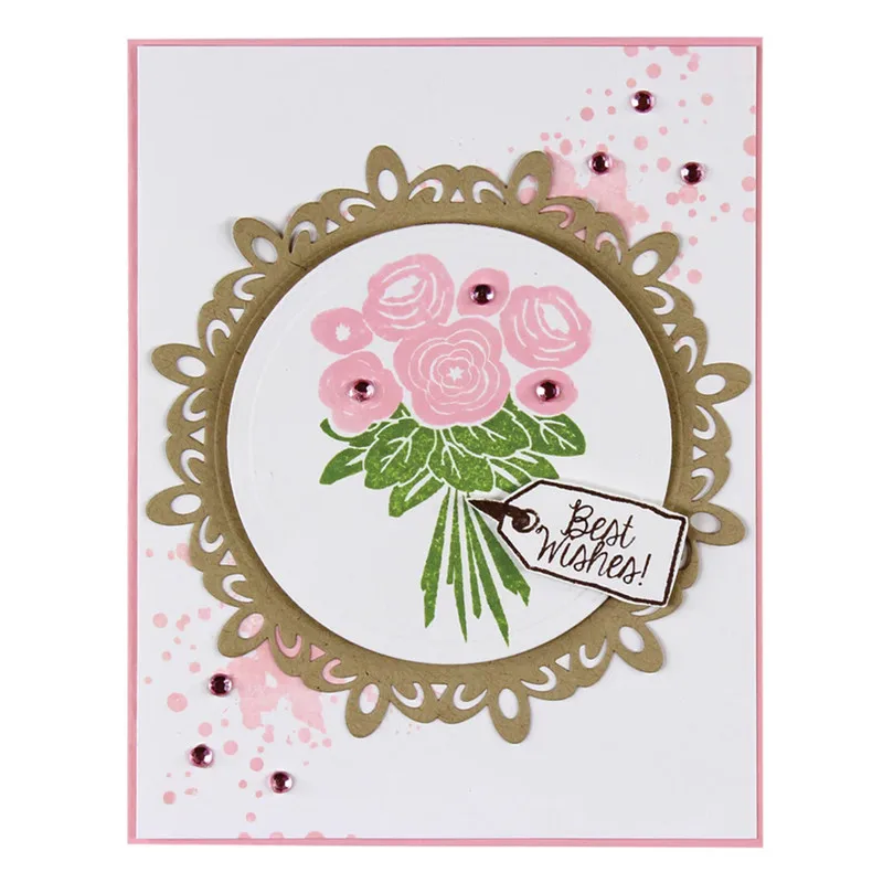 

Eastshape 4Pcs Metal Cutting Dies Scrapbooking for Card Making DIY Embossing Cuts Round Pattern Ring Frame Dies New Craft
