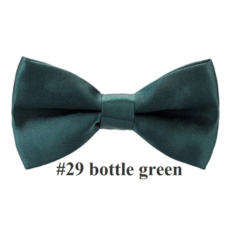 Детские простые галстуки-бабочки, галстук для фрака для мальчиков, общие вечерние жаккардовые бабочки, галстук-бабочка для детей, 42 цвета - Цвет: 29 bottle green