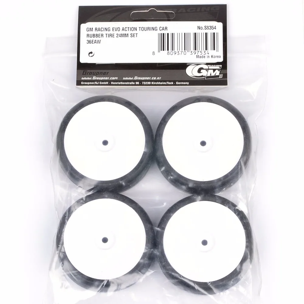 

Graupner GM 4Pcs/Set Racing 1/10 RC Off Road Car Vehicle Tyre Tires &Wheel Rim Black / White Free Shipping