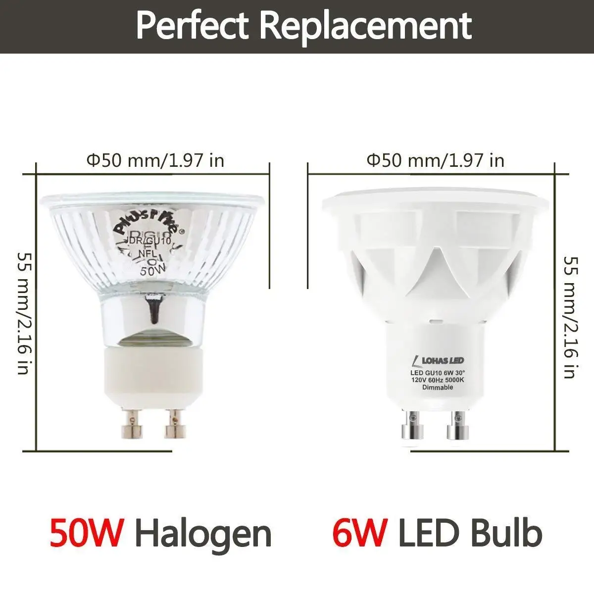 Dimmable GU10 светодиодный светильник лампа Дневной светильник 5000K 50W встраиваемый светильник ing 6W энергосберегающий Точечный светильник для дома светильник ing(упаковка из 10