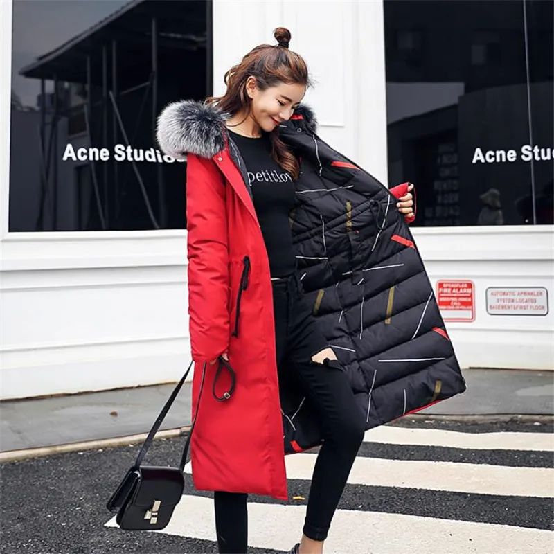 Porter Épais Veste Rembourré Chaud D226 Femmes 2018 Grand Capuchon Côtés army Green navy En Survêtement Black À De Manteau Coton D'hiver Blue Fourrure Parkas Et Peut red Long Double PPHnq7xv