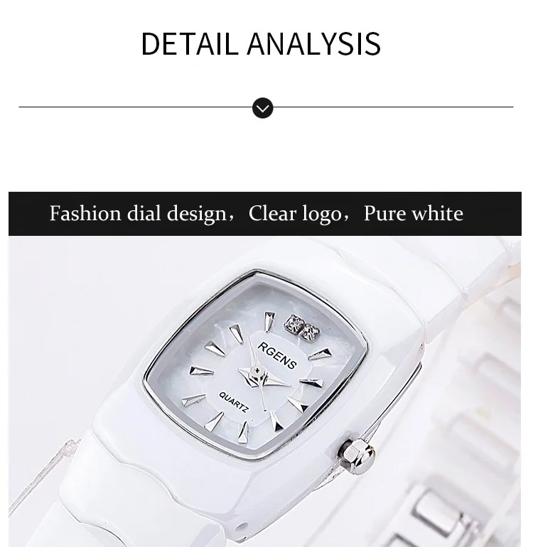 business woman Man Watches ceramics black white women men Wristwatches quartz waterproof diamond clocks Japanese movement