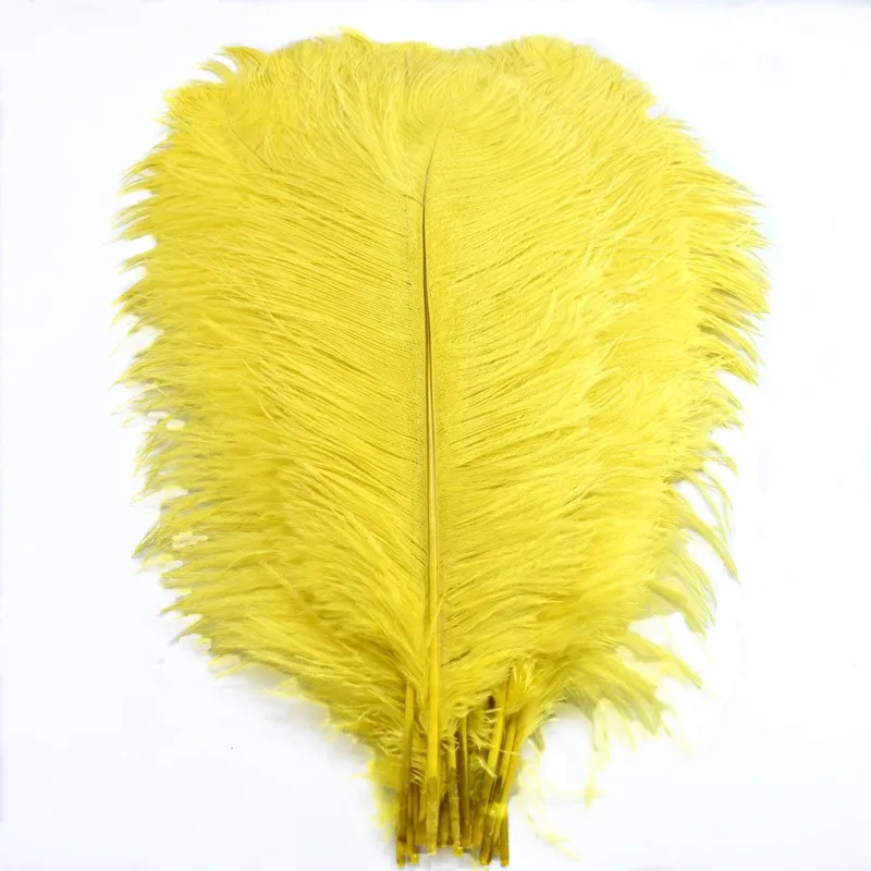 

Wholesale 10Pcs/Lot 15-70CM Natural yellow ostrich feathers crafts DIY long ostrich feathers Wedding feathers plumes Decorations