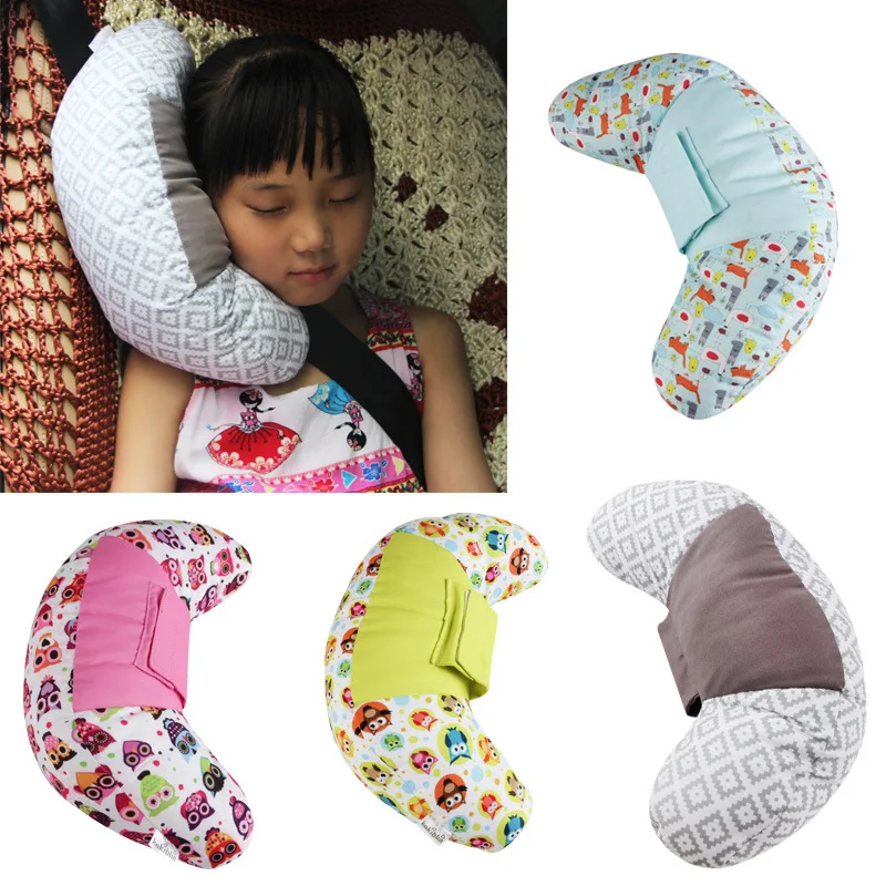 

Car Soft Headrest Seatbelt Cushion Baby Car Seat Head Support Shoulder Seat Belt Pad Car Neck Pillow With PP Cotton For Kids