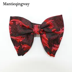 Mantieqingway личности полиэстер бабочкой для мужчин ручной работы с большим бантом Галстуки для женихов свадьбы галстук Бизнес галстук-бабочка