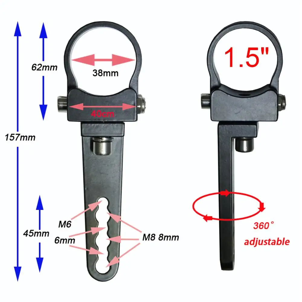 Регулируемый кронштейн для крепления зажим держатель 1 1,25 1,5 1,7 2 "дюймов трубки бык ролл бар клетка бампер светодио дный светодиодный работы