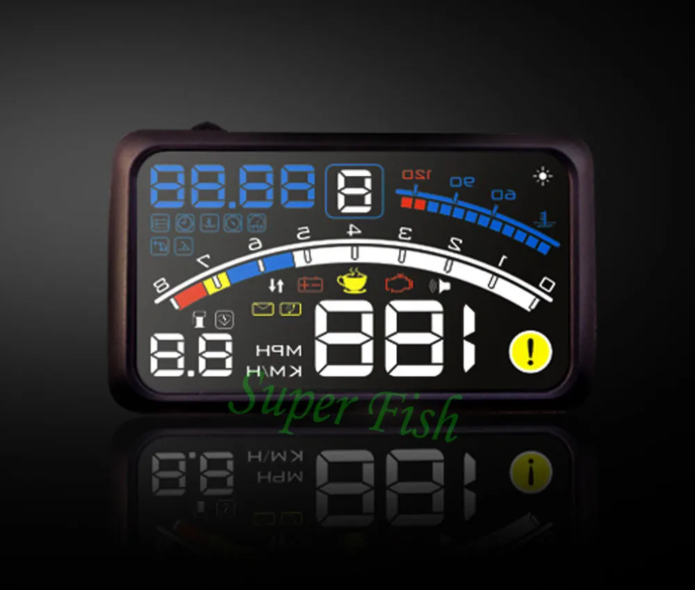 5,5 дюймов дисплей на голову obd hud дисплей Автомобильный gps Спидометр obd 2 дисплей на головке tpms tmps tpms android