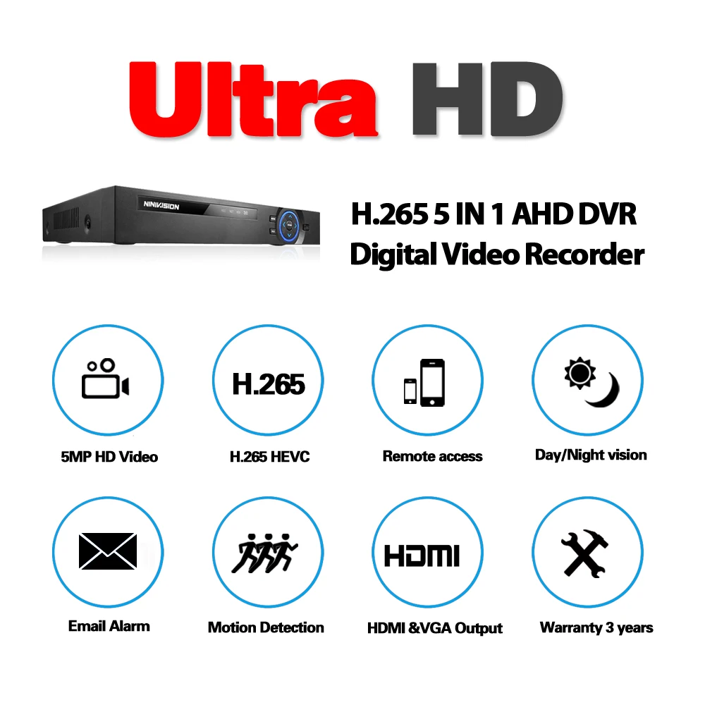 Супер 8CH 5MP AHD DVR цифровой NVR видео рекордер для CCTV камеры безопасности IP Onvif сети HD 5.0MP сигнализация многофункциональная