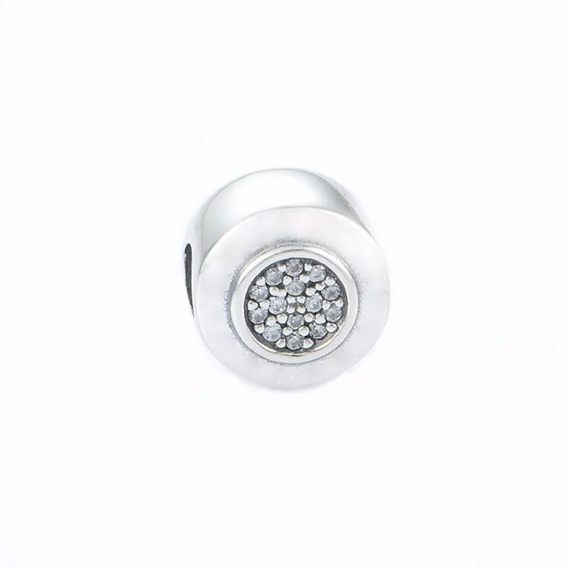 Fits-European-Charms-Bracelet-Authentic-925-Sterling-Silver-Original-Bead-Sparking-Round-Shaped-Charm-DIY-Jewelry