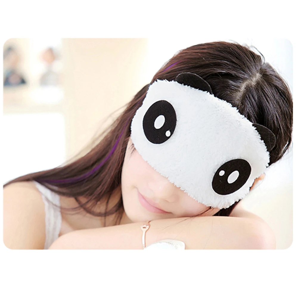 

Sleep Mask sleeping eye mask Cute Cartoon Panda Style Blindfold Plush Fabric Shade Eyeshade Cover Women Men Travel Relax Aid