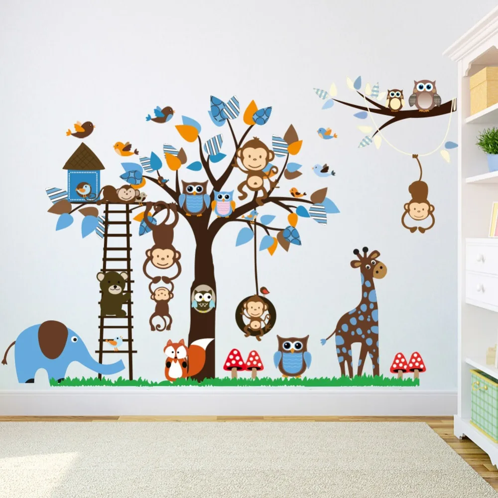 Aliexpress Express Jungle Wild Animals Vinyl Wall Aliexpress Express Jungle Wild Animals Vinyl Wall Decals Sticker For Baby Nursery Child Bedroom Stick Zooyoo Zy1215 From Reliable