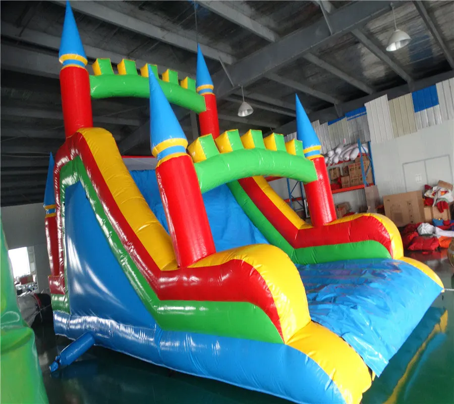 China factory customzied PVC amusement park giant inflatable bouncer dry Climbing slide with blower