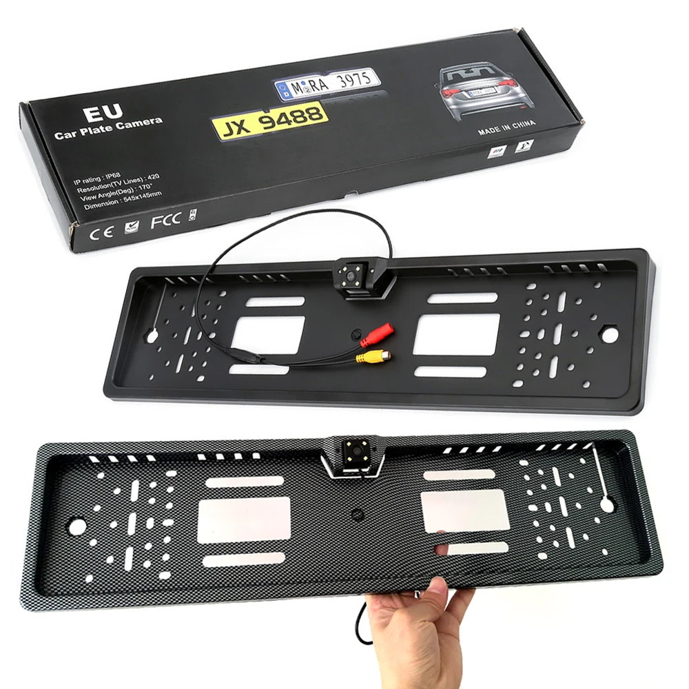 

Vehicle Backup Cameras EU European License Plate Frame Parking Rear View Camera Night Vision 170 Degree Angle CCD Accessories