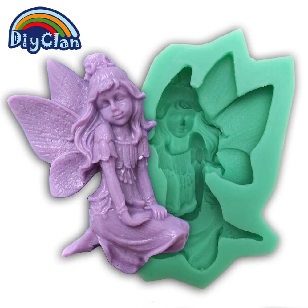 3D angel silicone soap mold fairy resin clay candle molds chocolate