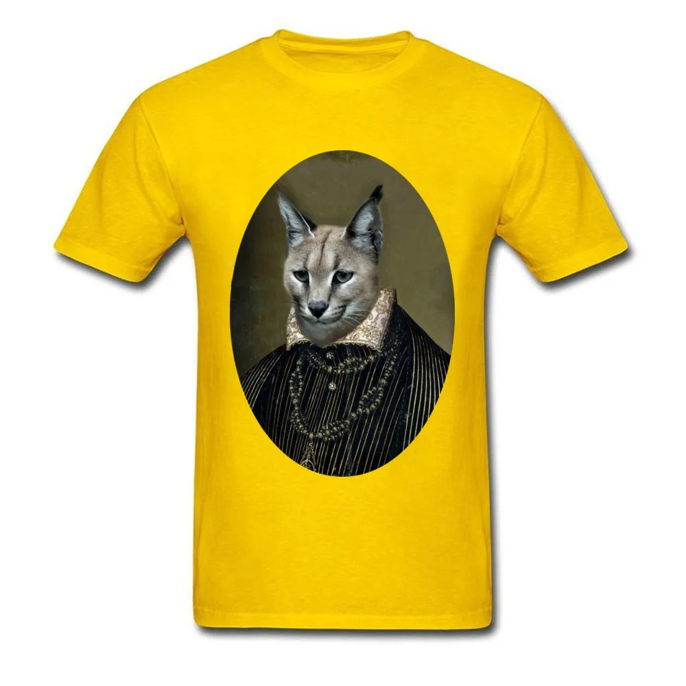 Cotton Fabric Men's Short Sleeve Henri Lynx T Shirts Simple Style Tops Shirts Company Printed Crewneck Tee-Shirt Henri Lynx yellow