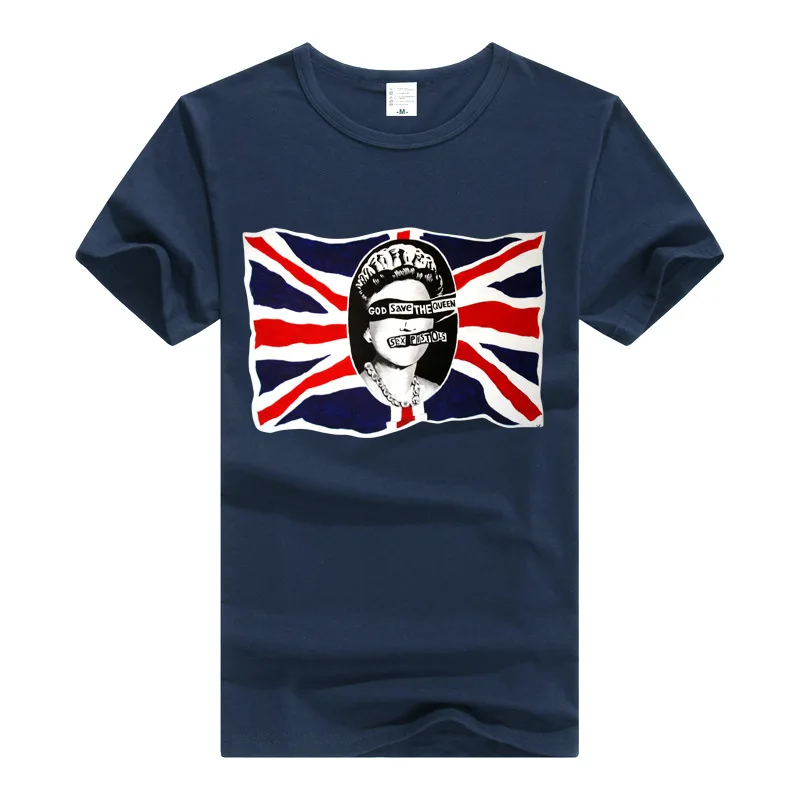 

God Save the Queen T Shirt Punk Rock Band T-Shirt Men Tshirt Cotton Tee Clothing British Flag