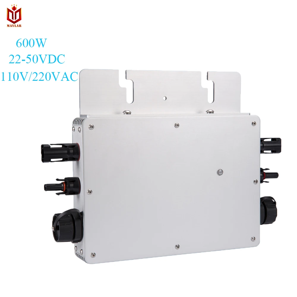 

Maylar Pure Sine Wave Inverter MaySun600W 22-50VDC MPPT Solar Grid Tie Inverter Converter IP65 Waterproof for Home PV System