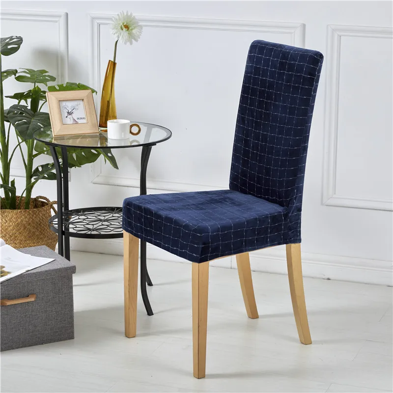 

Home Decor Stretch Chair Cover Winter Used Flannel Slipcover Dining Chair Seat Cover Elastic Seat Case For Banquet Wedding Hotel