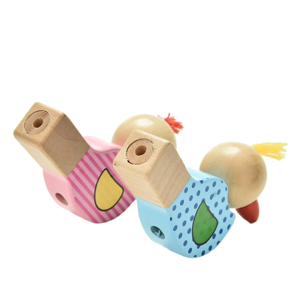 Игрушечные музыкальные инструменты мультфильм птица свисток детские украшения кулон деревянный музыкальный свисток