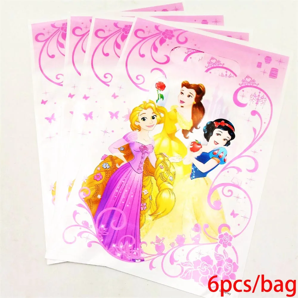 gift bags Вилка Принцессы Диснея, принадлежности для дня рождения, украшения детский душ, товары для дня рождения, украшения для детской вечеринки на день рождения - Цвет: gift bags