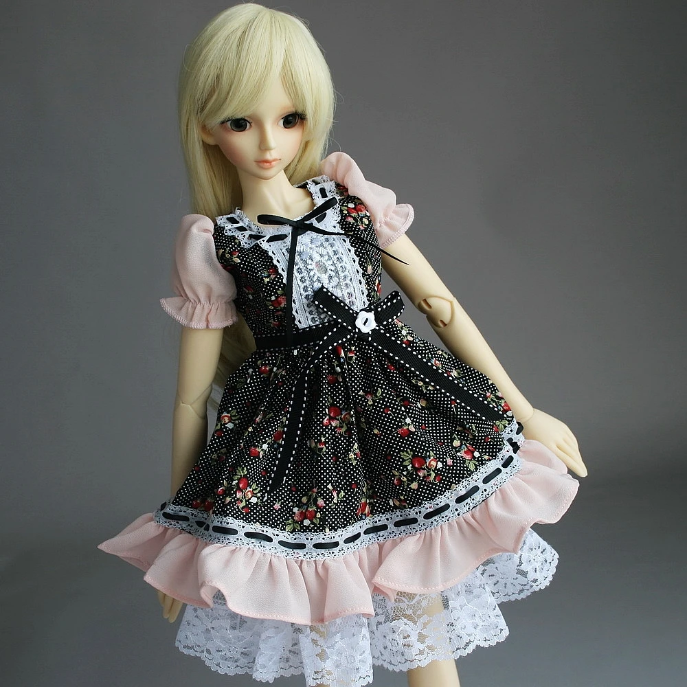 wamami 148 Pink Flower Floral Print Dress Suit 1 4 MSD AOD DOD BJD Dollfie