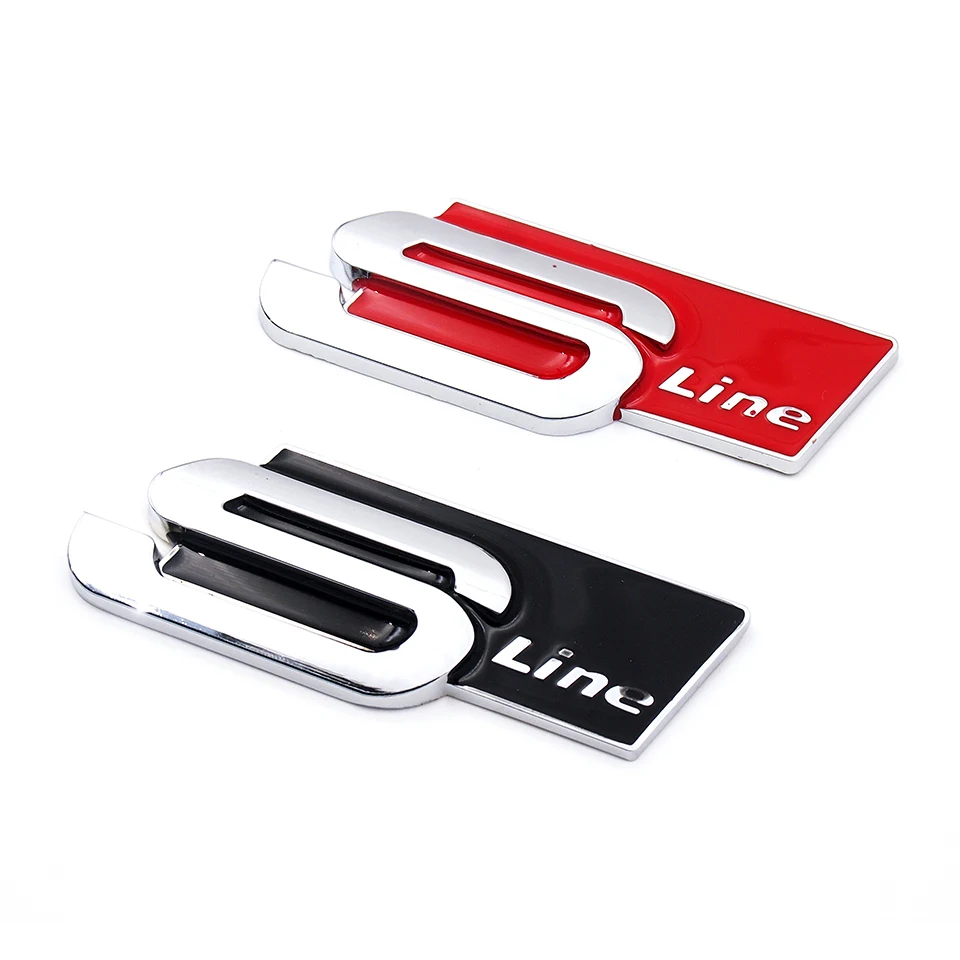 New Black sline Chrome Badge Metal Emblem Logo S Line A3 A4 A5 A6 Q5 Q7 for Audi