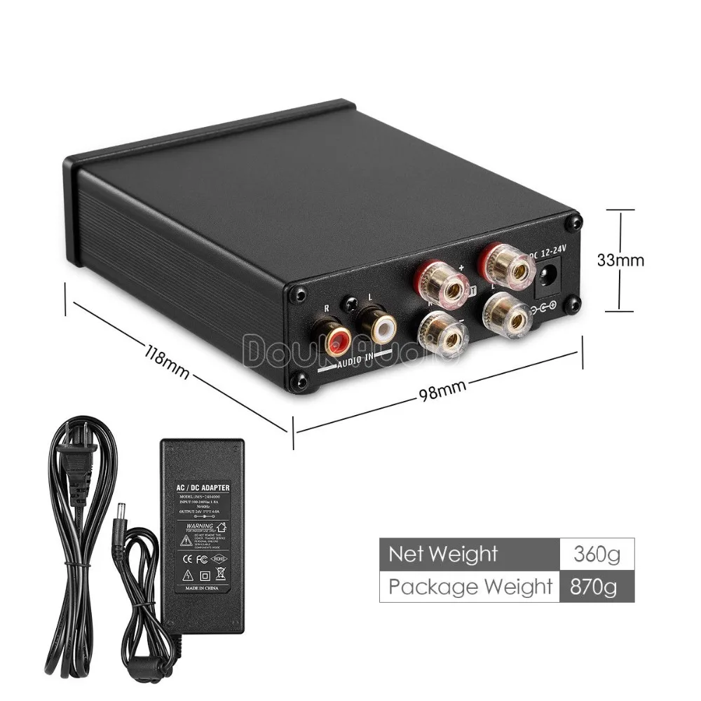 Nobsound Мини цифровой усилитель мощности TPA3116D2 HiFi стерео аудио Amp 50 Вт * 2 для домашних