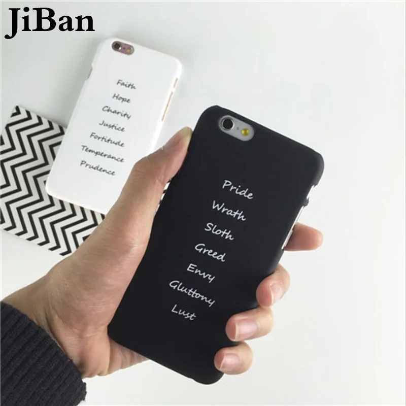 

JiBan For iphone X Simple More Words For Faith Hope Justice Matte White Lovely Plastic Hard Phone Case For iPhone 5se 6s 7 8plus
