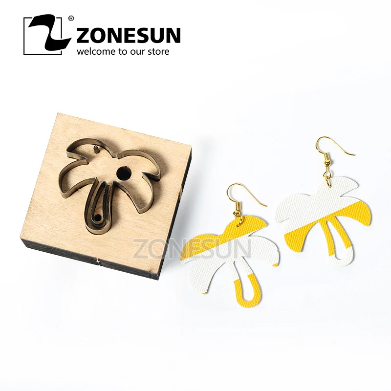 

ZONESUN Custom Coconut Tree Leather Earring Paper Cutting Die Tool For Die Cutting Machine DIY Punching Clicker Steel Rule Die