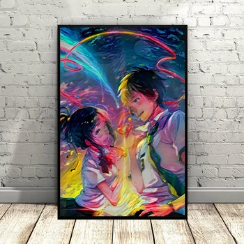 

Anime Watercolor poster Art Canvas Poster Your name poster Wall art for Living Room No Frame