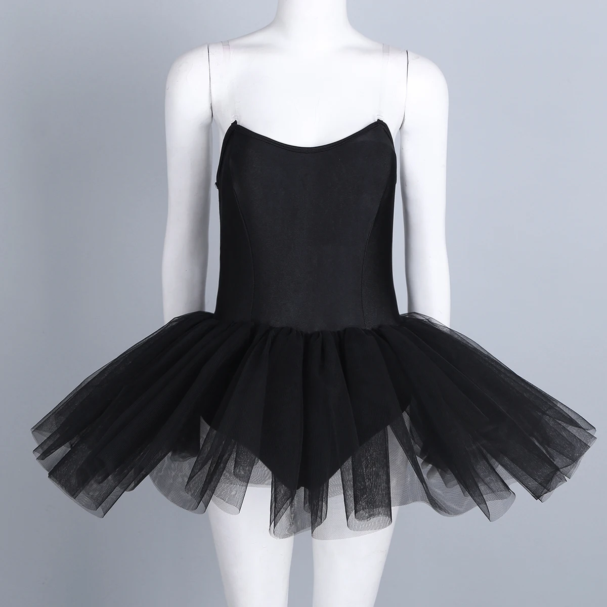 ChicTry Для женщин профессиональной балетное платье-пачка черный костюм лебедя Встроенный бюстгальтер балетное трико для взрослых этап одежда для танцевальных выступлений