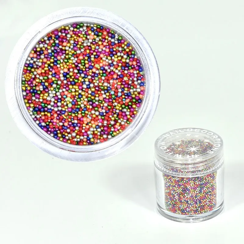 

1Box=10g Nail Art Tiny Steel Caviar Beads Mix Size 3D Design Micro Manicure Jewelry Mixed Color DIY Decoration #06