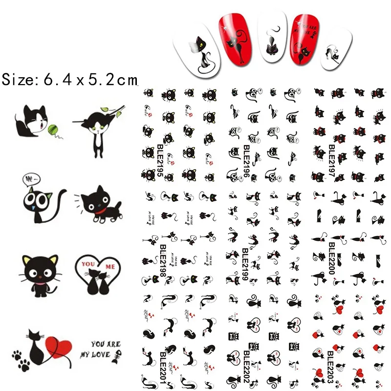 Rolabling Nail Sticker Water Transfer Decals Cartoon Series Water