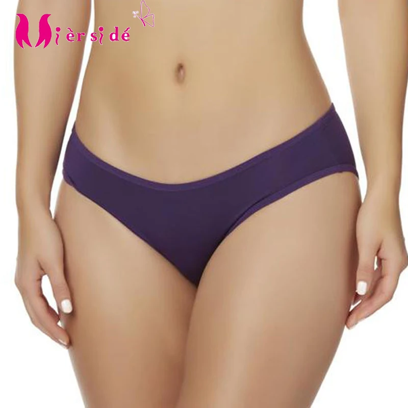 

Mierside 5Colors Everyday Panties Women Briefs Solid Underwear Comfortable Fabric S M L XL 2XL