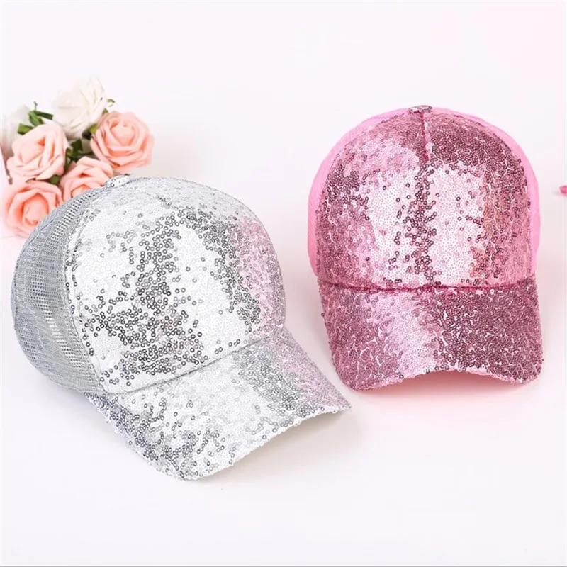 Новые популярные сетки летние женские шапки Snapback cap Женские капор с пайетками верхняя бейсболка, кепка для защиты от солнца кепка для женщин gorras de beisbol Cool